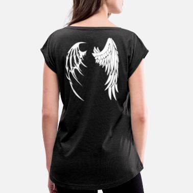 Wings Angel Devil wing - T-skjorte med rulleermer for kvinner