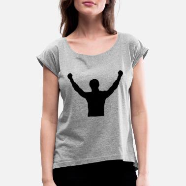 Vinner Vinner, vinner, Vinner - T-skjorte med rulleermer for kvinner
