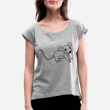 Clip Art Makea rakas hiiri - Naisten t-paita jossa rullatut hihat