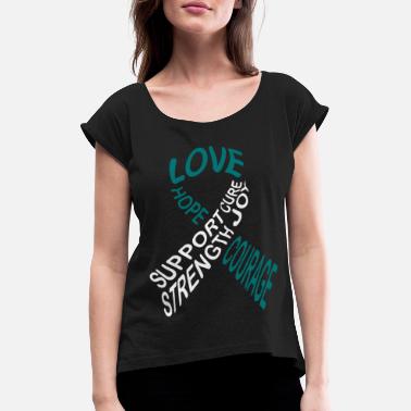 Darm Livmorhalskreft kjemo gave - T-skjorte med rulleermer for kvinner