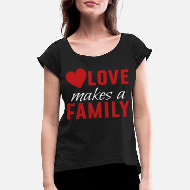 Familieverdier Familiens familieverdier - T-skjorte med rulleermer for kvinner