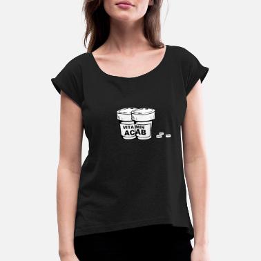 Cops ACAB 1312 fuck cops polizei shirt gift geschenk - Frauen T-Shirt mit gerollten Ärmeln