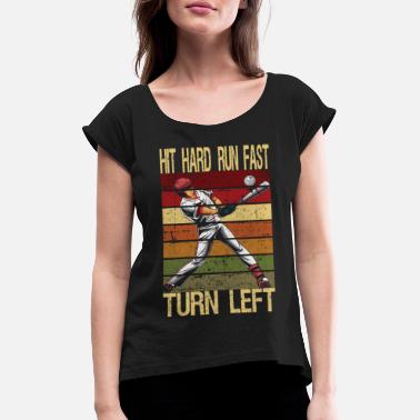 Strikeforce Baseball Baseball Player Picher Catcher Gift - T-skjorte med rulleermer for kvinner