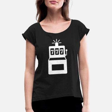 Automat Do Gier Automat gier - Koszulka damska z lekko podwiniętymi rękawami