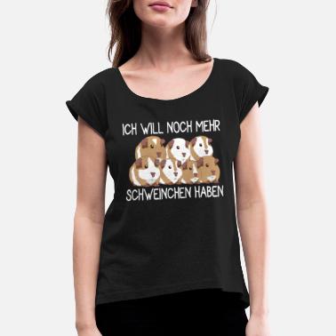 Meerschweinchen Meerschweinchen - Frauen T-Shirt mit gerollten Ärmeln