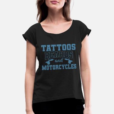 Señoras Tatuajes Barba Y Motocicletas Biker Camiseta De Manga Larga Top para Mujer Regalo