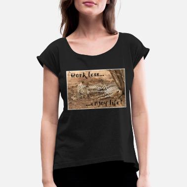 Nationalpark work less Gepard - Frauen T-Shirt mit gerollten Ärmeln