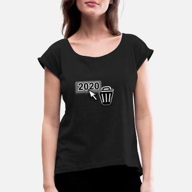 Slette Slett - T-skjorte med rulleermer for kvinner