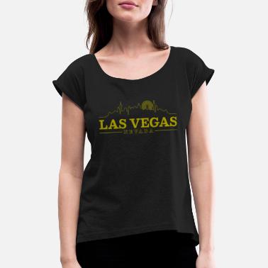 Vegas Las Vegas - Naisten t-paita jossa rullatut hihat