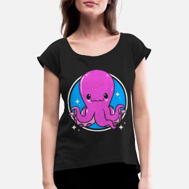 Kraken Kraken - T-skjorte med rulleermer for kvinner