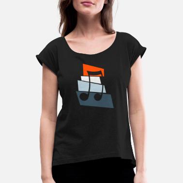 Musizieren Musikschule musizieren - Frauen T-Shirt mit gerollten Ärmeln