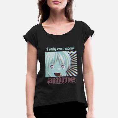 Tv eat anime repeat - Women&#39;s Rolled Sleeve T-Shirt