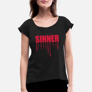 Bloddråpe Sinner bloddråpe - T-skjorte med rulleermer for kvinner