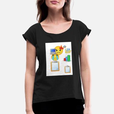 Amerikansk Ikon ikoner - T-skjorte med rulleermer for kvinner