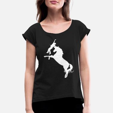 Vakoilija Yksisarvinen vakoilija - Naisten t-paita jossa rullatut hihat