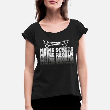 Frisör Frisör - Frauen T-Shirt mit gerollten Ärmeln