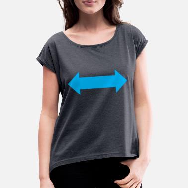 Frem Og Tilbake blå dobbel pil frem og tilbake - T-skjorte med rulleermer for kvinner