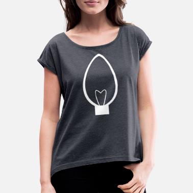 Soikea Soikea lamppu - Naisten t-paita jossa rullatut hihat