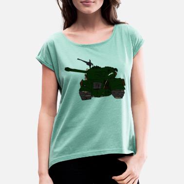 Débarquement du tank Sherman Firefly - T-shirt à manches retroussées Femme