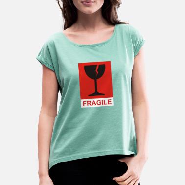 Fragil Fragil - T-skjorte med rulleermer for kvinner