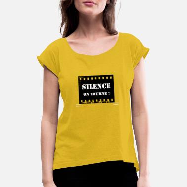 Milczenie Milczenie odwracamy - Koszulka damska z lekko podwiniętymi rękawami