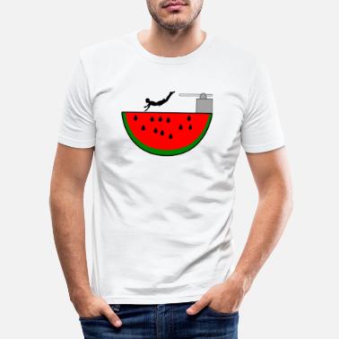 Springbrett Vannmelon springbrett sommergave - Slim fit T-skjorte for menn