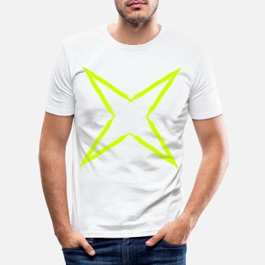 Repale Nelikärkinen tähtikuvio keltainen - Miesten slim fit t-paita