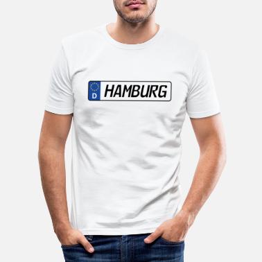 Nummernschild Nummernschild Hamburg - Männer Slim Fit T-Shirt