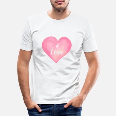 Iheart Serce # Hashtag Miłość - Obcisła koszulka męska