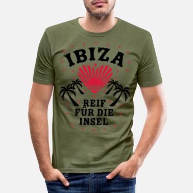 Mature 64 Ibiza mature pour l’île coeur soleil palmiers mer - T-shirt moulant Homme