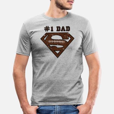 Superdad Superman Super Dad Football - Männer Slim Fit T-Shirt