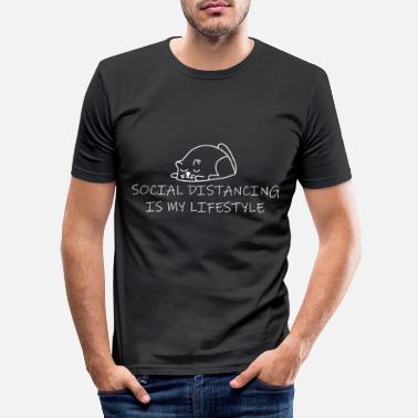 Lifestyle Social distancing is my lifestyle katzen design - Männer Slim Fit T-Shirt