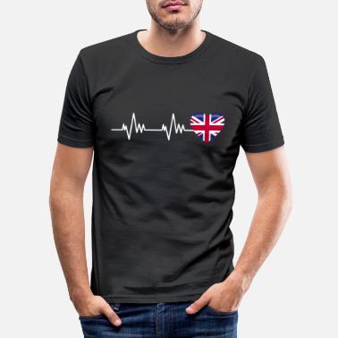 Wielka Brytania Wielka Brytania Wielka Brytania flaga serca - Obcisła koszulka męska