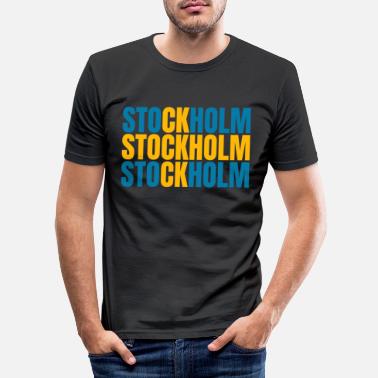 Stockholm Stockholm Schweden Flagge - Männer Slim Fit T-Shirt