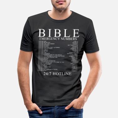 Nødnummer bibelens nødnummer - Slim fit T-skjorte for menn