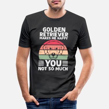 Søt Hund Dog Quote Golden Retriever gjør meg glad - Slim fit T-skjorte for menn