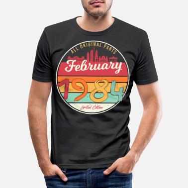 Geburtstagskuchen Geboren Im Februar 1984 Vintage - Männer Slim Fit T-Shirt