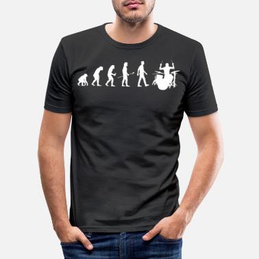 Évolution Cadeau pour batteur Evolution Man Drumming - T-shirt moulant Homme