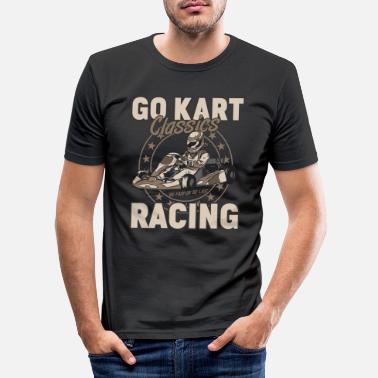 Tor Wyścigowy Gokart Karting Racing Racer Motorsport Retro Vintage - Obcisła koszulka męska