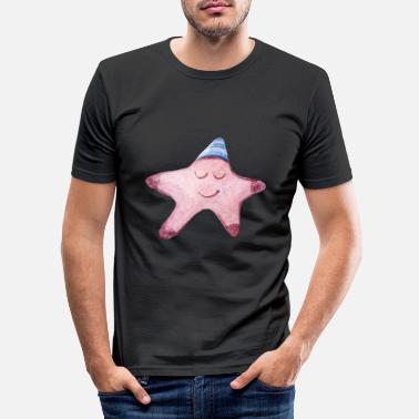 Meritähti Hauska meritähti, jossa nukkumishattu hymyilee - Miesten slim fit t-paita