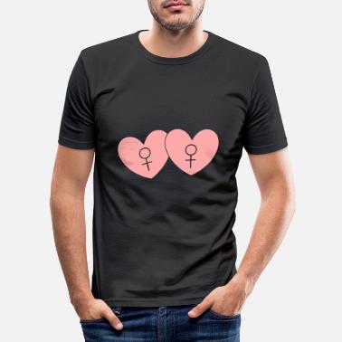 Pożegnanie LGBT Heart Women Symbole Prezent na Walentynki - Obcisła koszulka męska