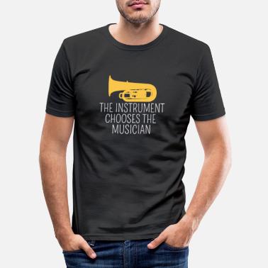 Tuba Instrumentet velger musikken T-skjorte, Tuba - Slim fit T-skjorte for menn