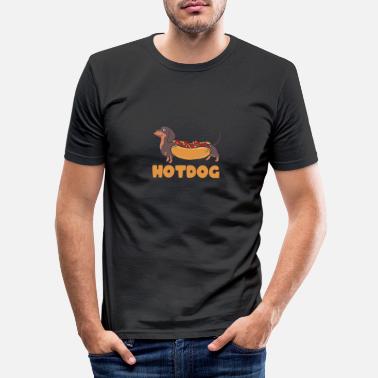 Hot Dog, Chien, Amoureux des chiens, Chien, Propriétaire de chien - T-shirt moulant Homme