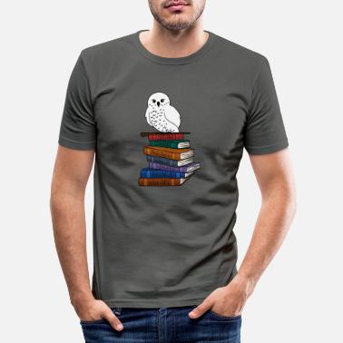 Hp Magische Zauber Eule mit Bücher - Männer Slim Fit T-Shirt