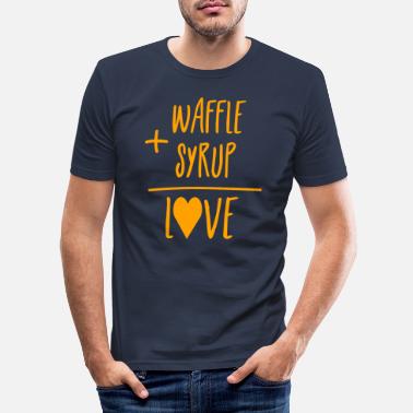 Sirup Vaffel + sirup = Kjærlighet - Slim fit T-skjorte for menn