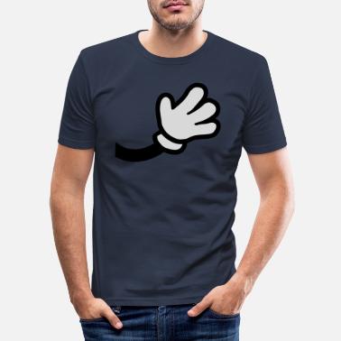 Empfänger Winkende Comic Hand - Männer Slim Fit T-Shirt