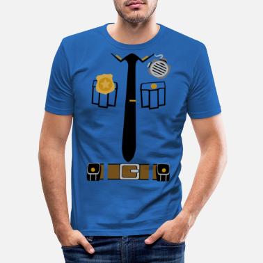 Policía Disfraz de patrulla policial - Camiseta ajustada hombre