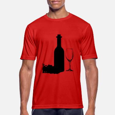 Punaviinit viinipullon punaviiniä - Miesten urheilu t-paita