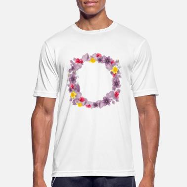 Verziert altrosa Eukalyptus Kranz mit Frühlingsblumen - Männer Sport T-Shirt