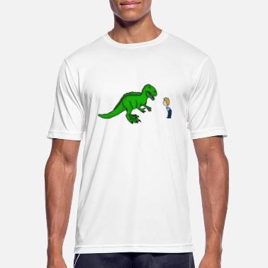 Litte Boy Dinosaur and little boy - Men&#39;s Sport T-Shirt